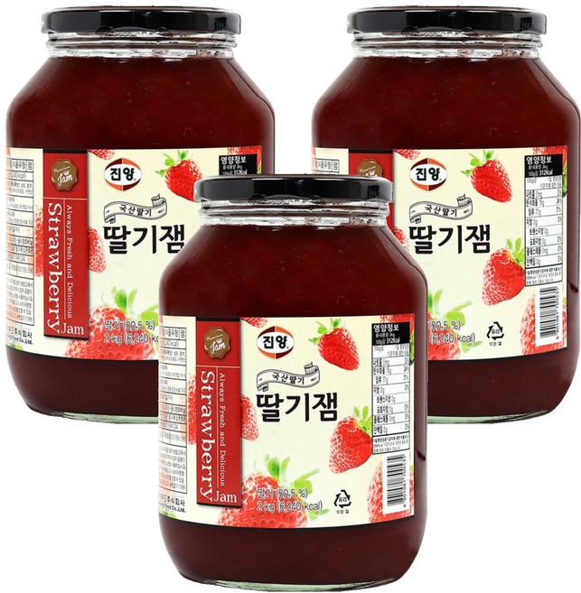 진양 딸기잼, 2kg, 3개