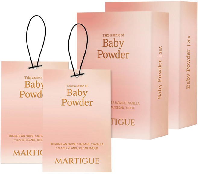마르티그 퍼퓸 샤쉐 차량용 방향제 2p, 2세트, 베이비 파우더