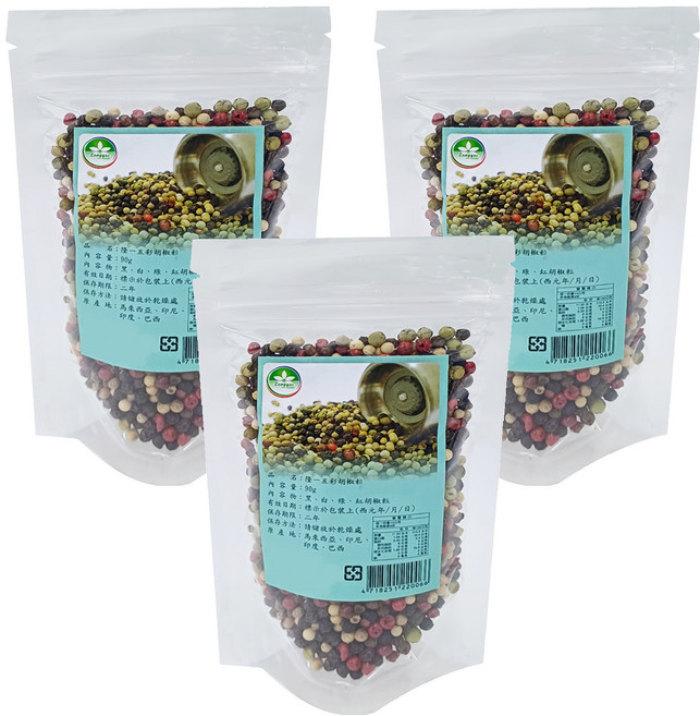 Longyes 隆一 五彩胡椒粒, 90g, 3包