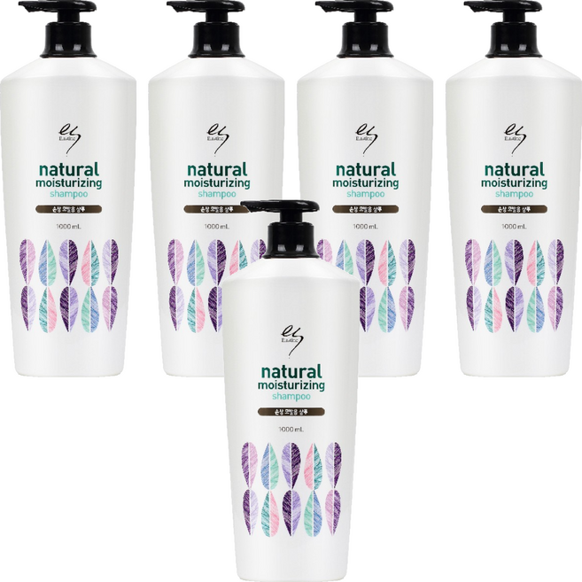 엘라스틴 내추럴 모이스처라이징 샴푸 플로럴향, 1L, 5개