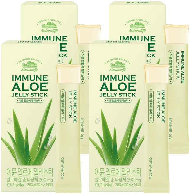 네추럴라이즈 이뮨 알로에 젤리스틱, 280g, 4개