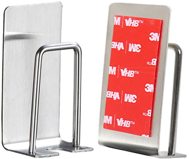 리빙홈디테일 3M 강력 접착식 스테인레스 칫솔걸이 HXC-010, 실버, 2개