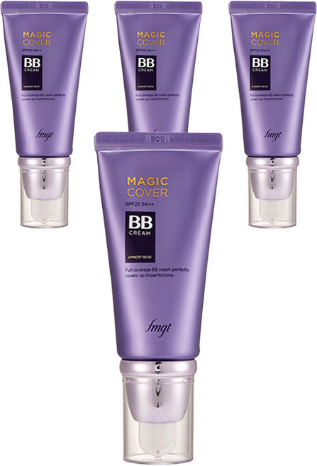 더페이스샵 fmgt 매직 커버 비비크림 SPF20 PA++, V201 애프리콧 베이지, 45ml, 4개