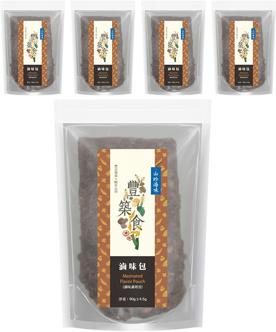 義昌生技 滷味包 通過ISO22000 HACCP國際安全雙驗證 無添加防腐劑及色素, 90g, 5袋