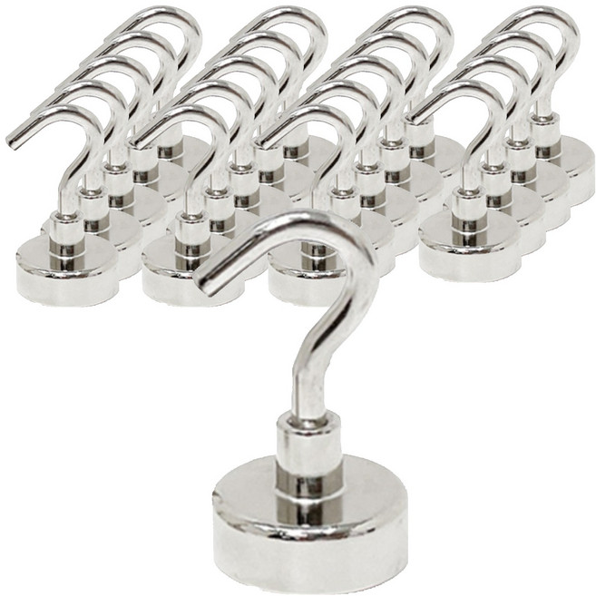 초강력 네오디움 후크 고리자석 25mm TJ10T, 실버, 20개
