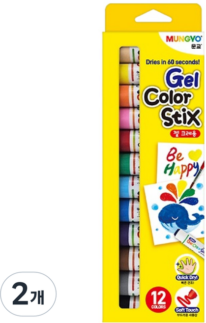 문교 젤크레용, 2개, 12색