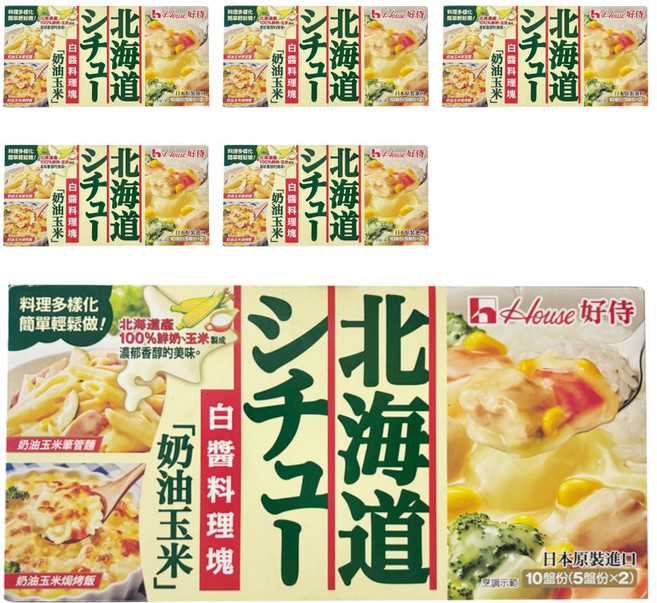 House 好侍 北海道白醬料理塊 奶油玉米, 180g, 6盒