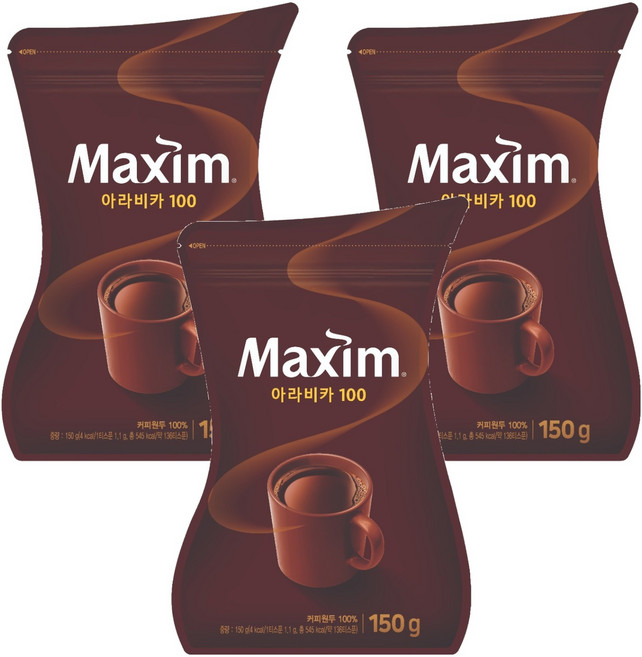 맥심 아라비카 100 원두 커피믹스, 150g, 1개입, 3개