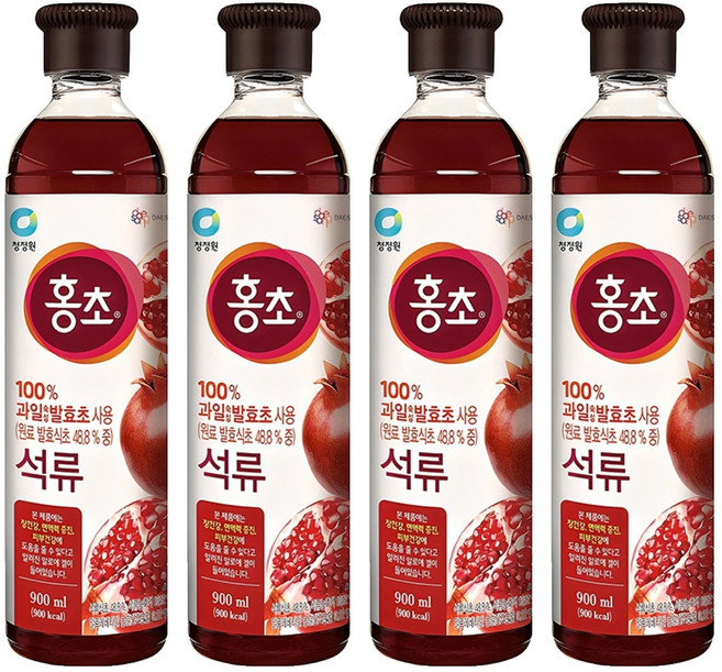 홍초 음용식초 석류, 900ml, 4개