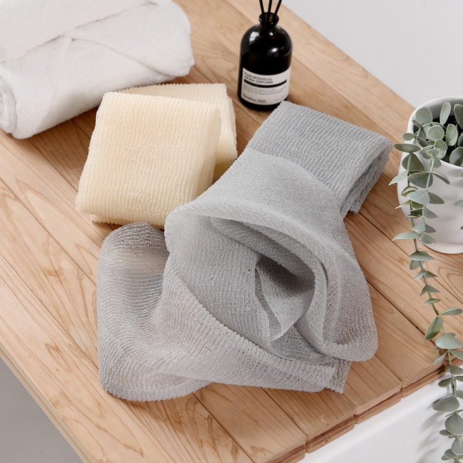 까사마루 버블 데일리 샤워타월, 베이지, 그레이, 1세트, 4개입