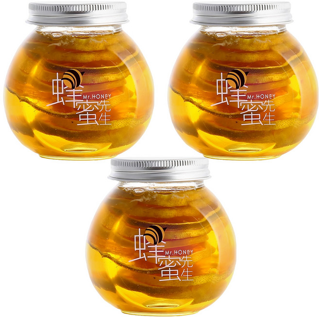 Mr.HONEY 蜂蜜先生 蜂蜜漬檸檬 台灣純蜂蜜 新鮮檸檬 成分透明無添加, 240g, 3罐