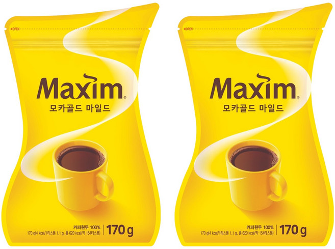 맥심 모카골드 마일드 커피믹스, 170g, 1개입, 2개