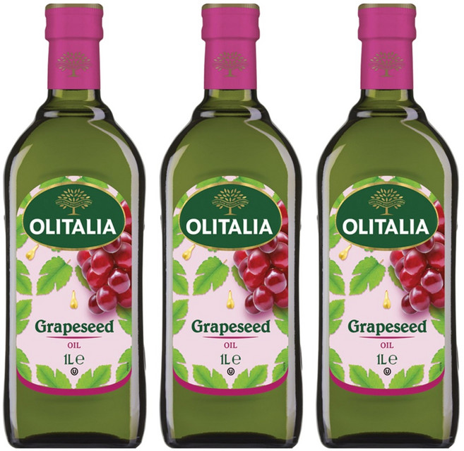올리타리아 포도씨유, 1L, 3개