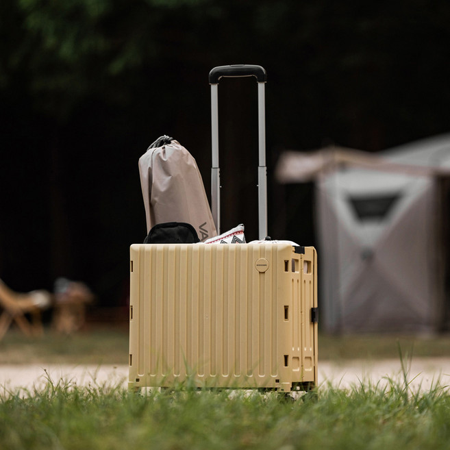 아이두젠 접이식 인더카고 쇼핑 폴딩 핸드 카트 장바구니 + 상판 세트, 탄, 1세트