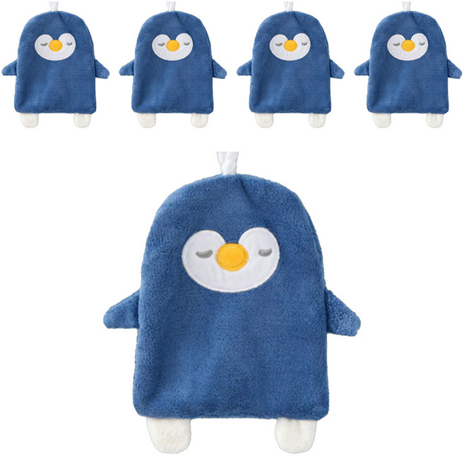 企鵝擦手巾 D002, 藍企鵝, 5條