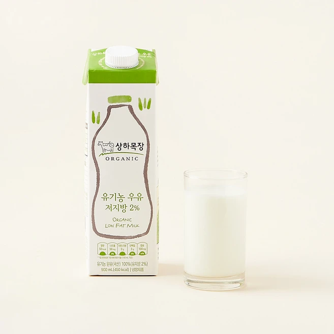 상하목장 유기농 인증 우유 저지방, 900ml, 1개 - 쿠팡