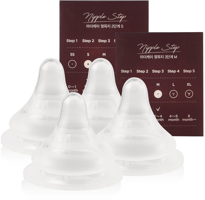 마더케이 베이직 젖꼭지 2종 세트, 2단계(1~2개월),3단계(2~4개월), 1세트