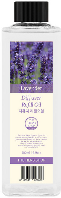 더허브샵 디퓨저 리필 오일, 라벤더, 500ml, 1개