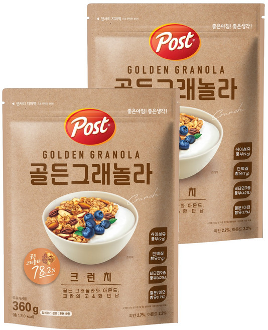 포스트 골든 그래놀라 크런치 시리얼, 360g, 2세트