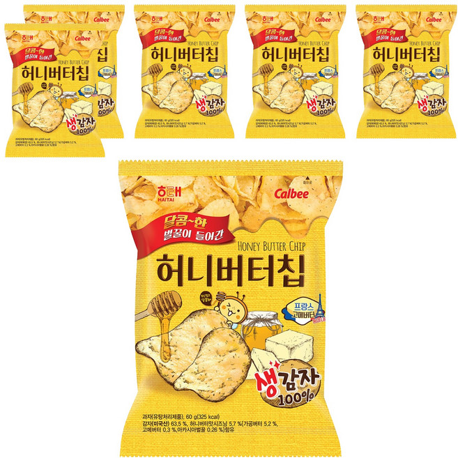 해태제과 허니버터칩, 60g, 6개