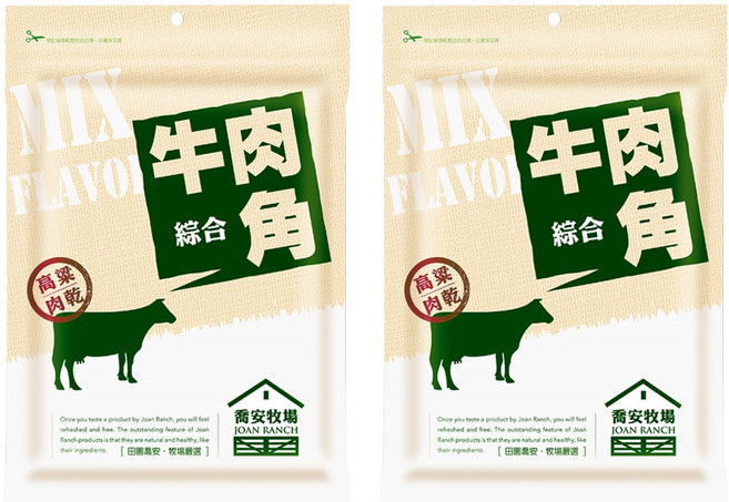 喬安牧場 高粱酒綜合牛肉角, 170g, 2袋