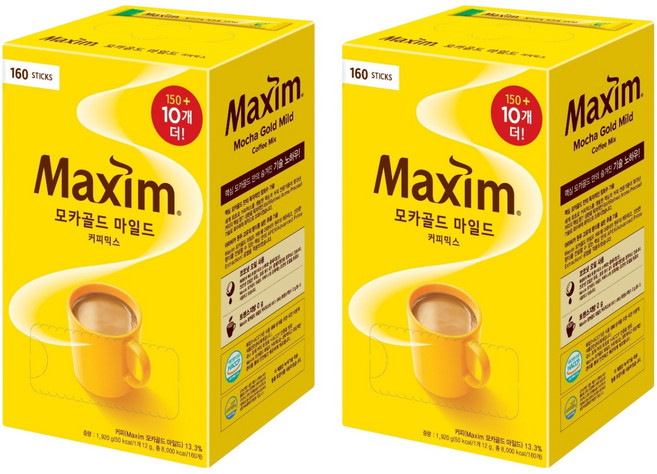 맥심 모카골드 마일드 커피믹스, 12g, 160개입, 2박스