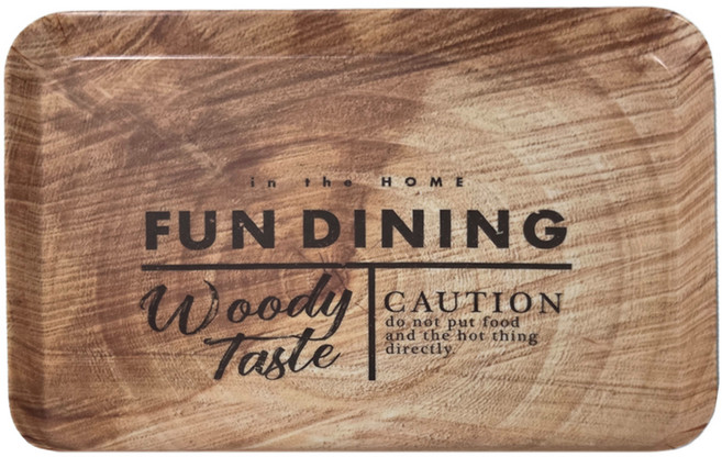 GREEN ORNAMENT 托盤, 木色, 1個