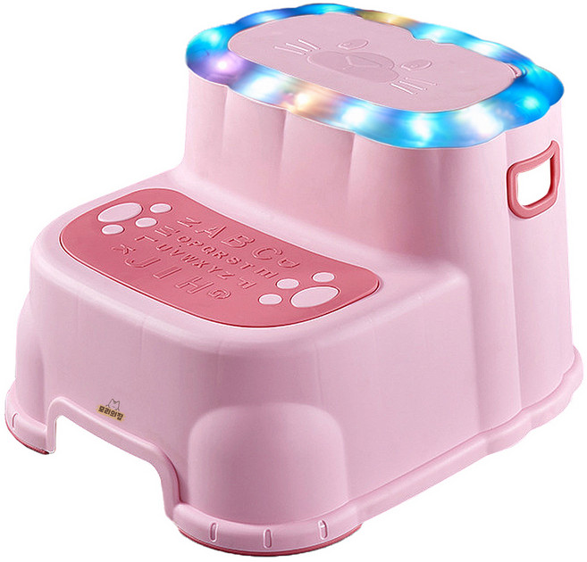 모리의집 LED 샤이닝 2단 디딤대, 핑크, 1개