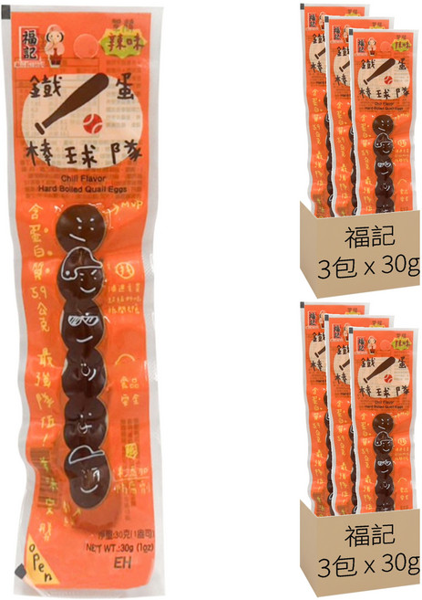 福記 辣味鐵蛋 6粒, 30g, 6包