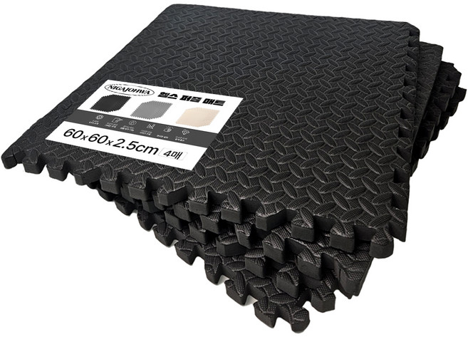 니가조화 헬스 퍼즐 매트, 블랙, 4개