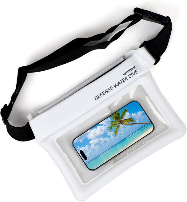 아이엠듀 스마트폰 방수팩 가방, 화이트, 1개