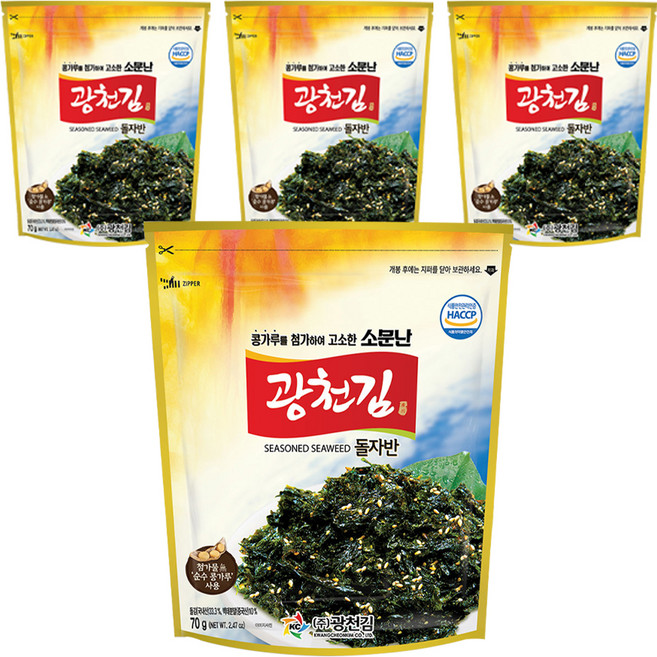 광천김 소문난 볶음 돌자반, 70g, 4개
