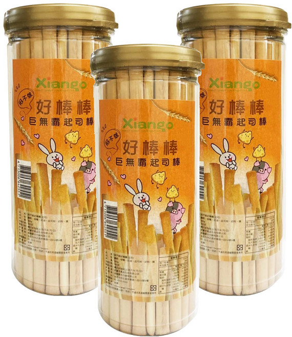 Xiango 匠菓子 阿不就好棒棒 巨無霸牛奶棒 起司口味, 360g, 3罐