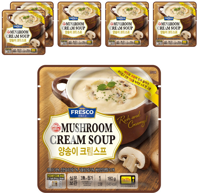 오뚜기 프레스코 양송이 크림스프, 180g, 6개