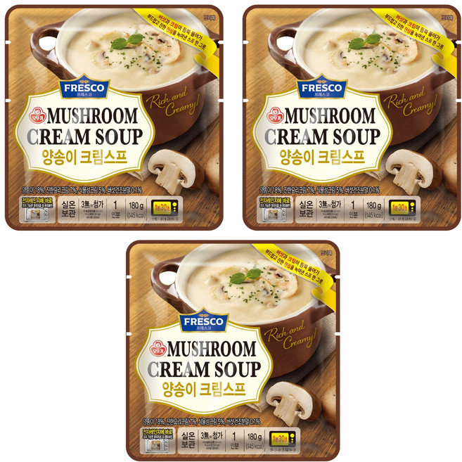 오뚜기프레스코 양송이 크림스프, 180g, 3개