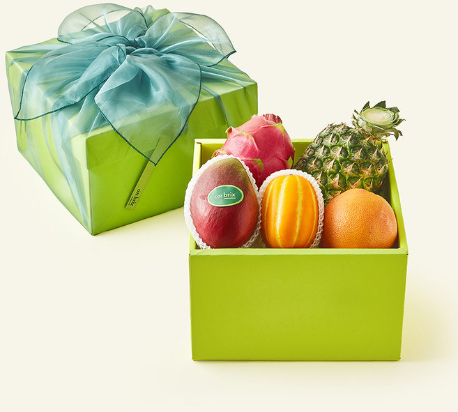 온브릭스 과일 5종 선물세트 옐로우그린 2호 + 보자기, 1개