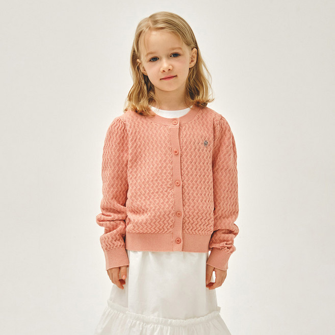 MaritheFrancoisGirbaud 兒童鏤空針織棉質開襟衫