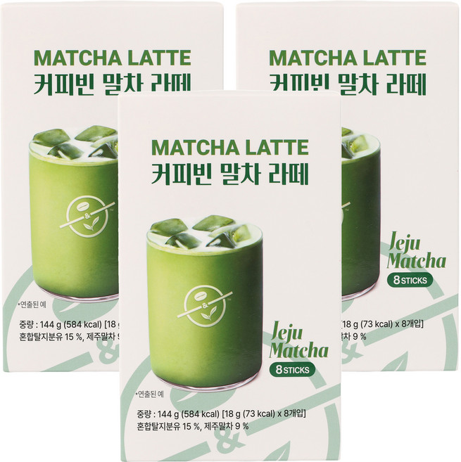 커피빈 말차라떼, 18g, 3개, 8개입