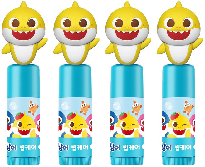 아텍스 핑크퐁 아기상어 립케어 립밤, 딸기향, 3.8g, 4개