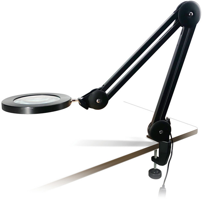 비상 돋보기 USB LED 조명 스탠드, 블랙, 1개