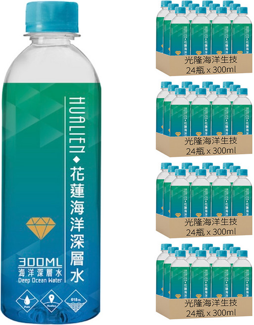 光隆海洋生技 花蓮七星潭海洋深層水, 300ml, 96瓶