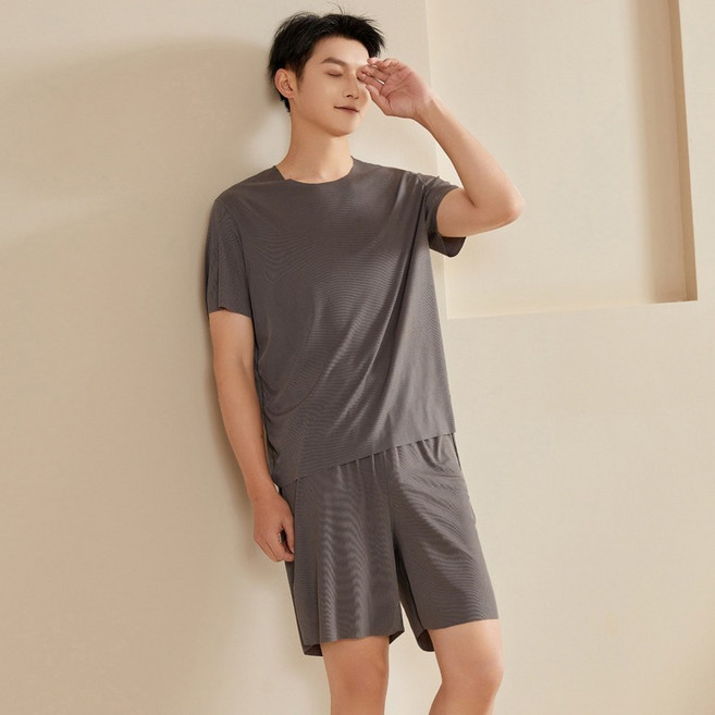 Elsso 男士絲滑日常大尺碼睡衣上下套裝