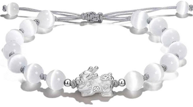 붓다베스트 재물운 금전운 실버 원석 비휴팔찌