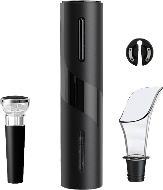 小麥購物 紅酒自動開瓶器 4件組 L2284, 黑色, 1組