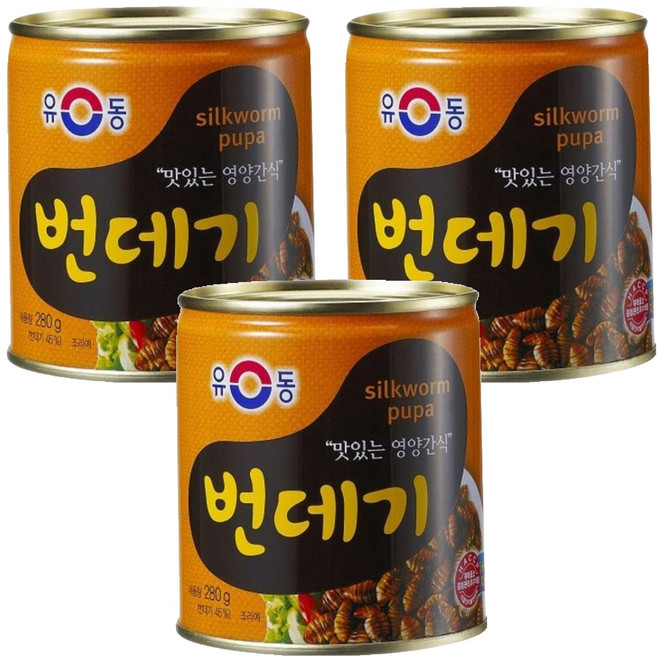 유동 번데기 통조림, 280g, 3개
