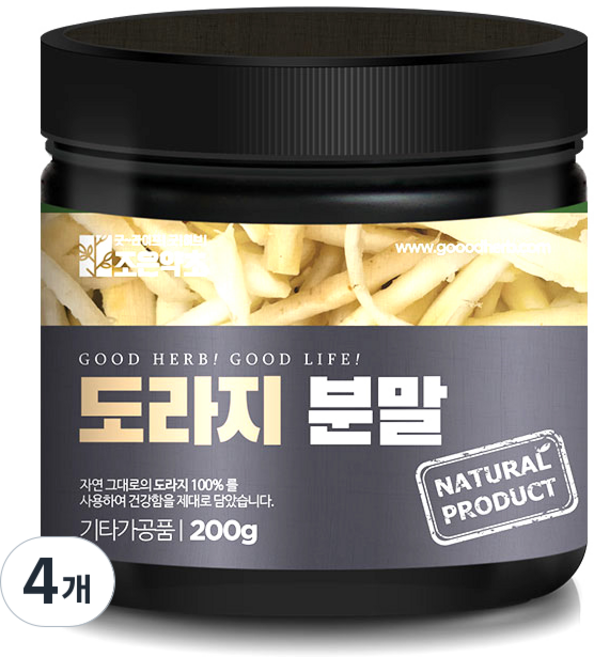 조은약초 도라지 분말, 4개, 200g