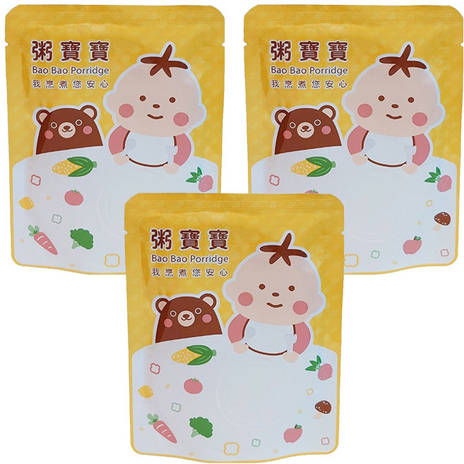 粥寶寶 無毒農 田園南瓜鮮嫩雞 12個月以上, 120g, 3包