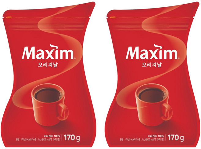 맥심 오리지날 커피, 170g, 1개입, 2개