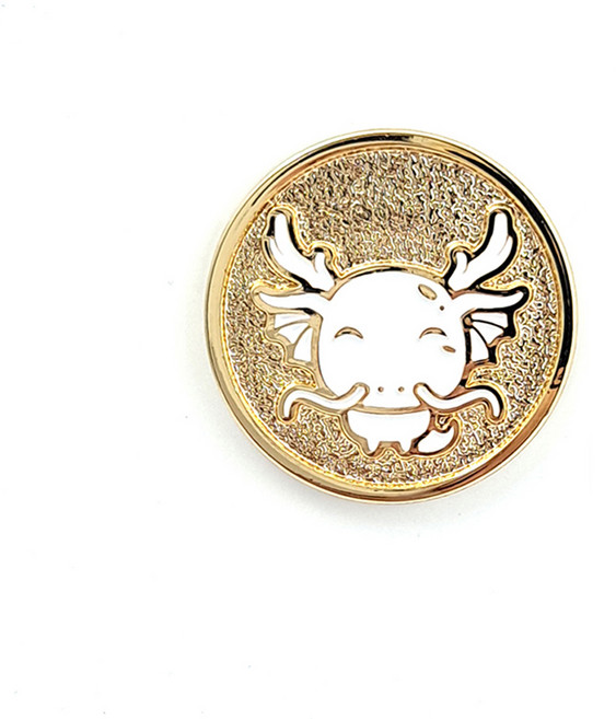 지봇골프 십이지신 써클칩 캐릭터 골프 볼마커, 진용 (골드), 1개