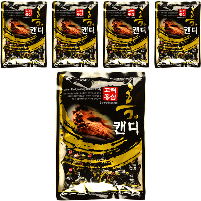 일광제과 홍삼캔디 흑, 300g, 5개